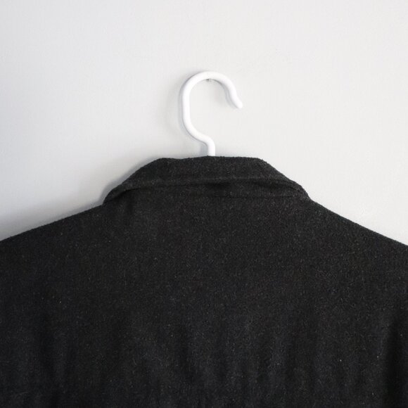 Black Label Mens Black Sz 40 Stockhomme Full Zip Buttoned Wool Blend Lined Coat - Picture 4 of 14